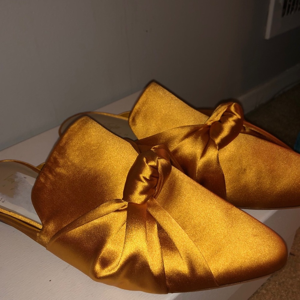 Lord & Taylor Satin Gold Mule